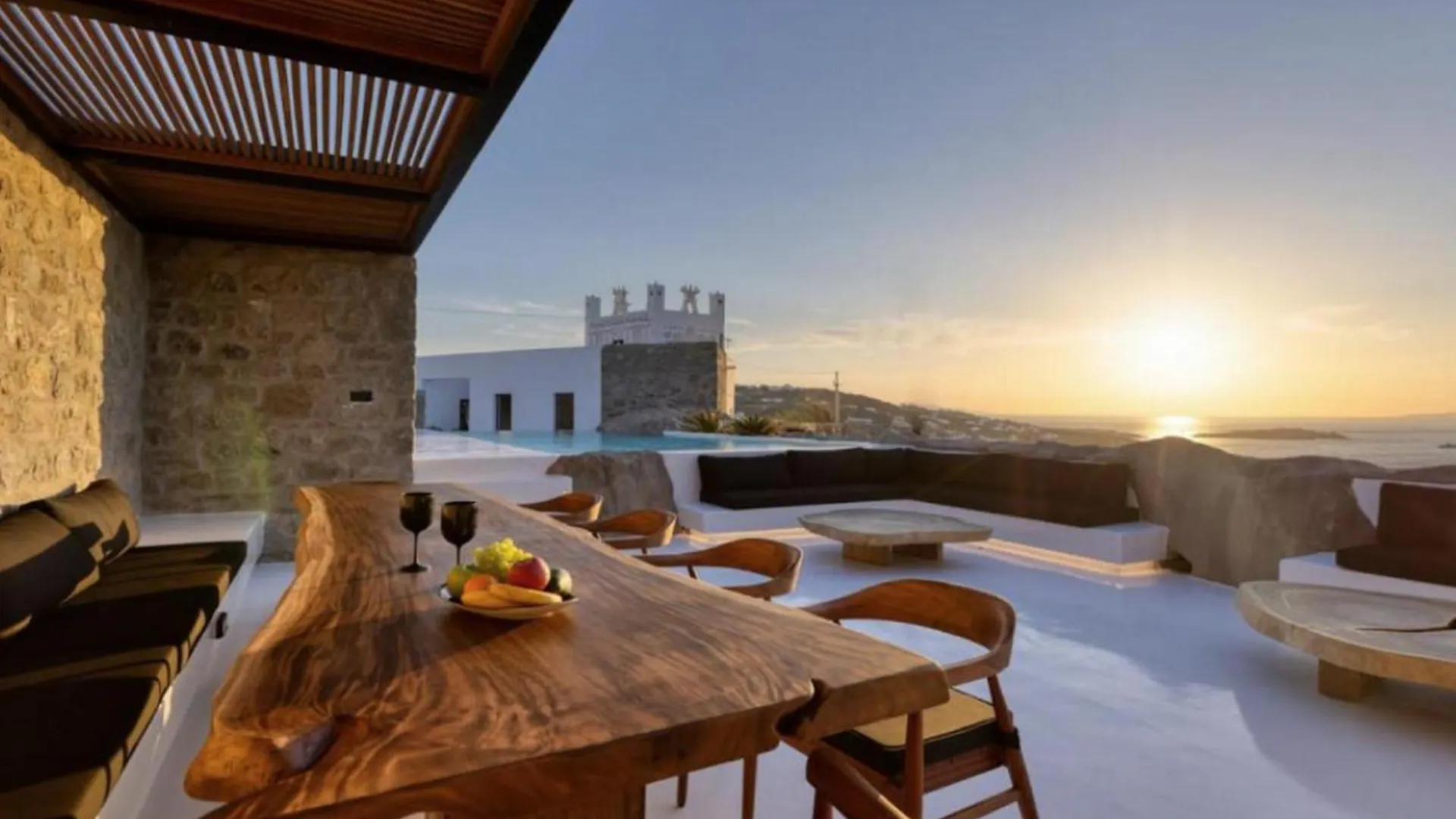 Exquisite Mykonos Villa Villa Apocryphos 6 Bedrooms Unique Aegean Sea Views Private Infinity Pool Indoor Cave Heated Pool Outdoor Jacuzzi, Glastros  0*, Glastros (Mykonos) Greece